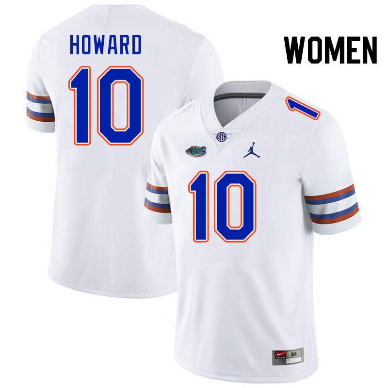 Women #10 Grayson Howard Florida Gators College Football Jerseys Stitched-White
